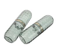 TOGEVAL Vasos de Viaje para Cepillos de Dientes 2 Piezas, Portacepillos de Plástico Portátil Color Verde Oscuro Diseño Diamante, Reutilizable para Baño, Camping y Cuidado Bucal