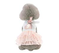 TOGEVAL Vestido de Perro Falda Tutu de Algodón para Mascotas y Cómodo Ropa de Verano para Perros Pequeños Color Rosa para Paseos y Fiestas