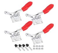 Toggle Clamps 4Pcs | 27kg Holding Force Quick Release Compression Fixtures | Galvanized Iron Woodworking Tools for Tables/Saw Boards/Forms | M4 x 27 Screw, 80° Handle Angle
