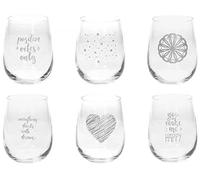 Tognana Argentado, juego de 6 vasos cc 470, cristal, decorado, efecto plateado