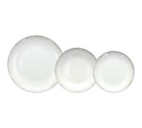 Tognana Astrid - Juego de platos para 6 personas, 18 piezas, porcelana, color blanco
