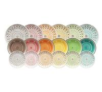 Tognana Cape Town, Servicio de Platos para 6 personas, 18 piezas, Gres, multicolor