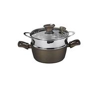 Tognana - Cazuela multifuncional, para freír, cocer al vapor, de aluminio, color bronce, con polvo de diamante