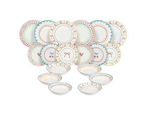 Tognana Cherry Pop, vajilla para 6 personas, 18 piezas, porcelana, multicolor