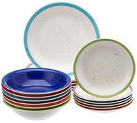 Tognana Holi - Juego de platos para 6 personas, 18 piezas, Stoneware, multicolor