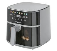 Tognana Iridea, freidora de aire 6 L, doble resistencia, pantalla digital, temporizador, 80-200 °C, ventana, 1700 W, plástico-acero inoxidable, gris perla.