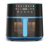 Tognana Iridea, Freidora de aire 6L, doble resistencia, pantalla digital, temporizador, 80-200°C, ventana, 1700W, Azul