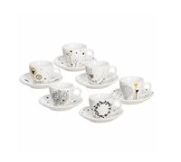 Tognana Iris - Juego de 6 tazas de café con plato New Bone China, multicolor