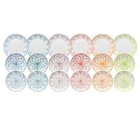 Tognana Lisboa - Vajilla de 18 piezas, porcelana, multicolor