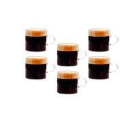 Tognana Lyra, set de 6 tazas de café 130 cc, vidrio, transparente