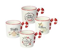 Tognana Natale, mug de 320 cc con asa en forma de caramelo, gres, rojo