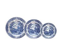 Tognana Old England - Vajilla para 6 personas, 18 piezas, gres, color blanco y azul