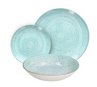 Tognana Pepper Bamboo, Servicio de platos 18 piezas para 6 personas, Porcelana, Verde