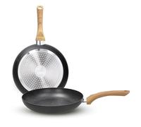 Tognana Rock In Wood, Juego de 2 sartenes de 24/28 cm, aluminio forjado, negro