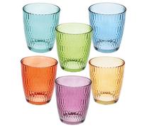 Tognana Seoul, paquete de 6 vasos de 310 cc, multicolor, vidrio