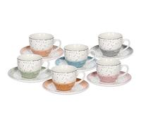 Tognana Sienna - Paquete de 6 tazas de té con plato, multicolor