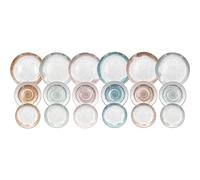 Tognana Sienna - Servicio de platos para 6 personas, 18 piezas, porcelana, multicolor
