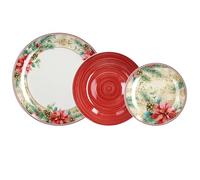 Tognana Sinfonia, servicio de platos de 18 piezas, porcelana, rojo