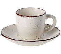 Tognana Stay - Juego de 6 tazas de café con plato, gres, beige