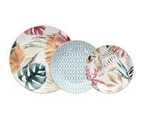 Tognana Tropical Rosé - Juego de platos de 18 piezas, porcelana, multicolor