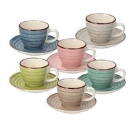 Tognana Urban Pastel, Tazas de café con plato, Cerámico