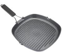 Tognana WI758BCAMNF - Parrilla cuadrada con mango plegable Mythos, aluminio, gris, 1