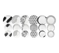 Tognana Zenith - Servicio de platos para 6 personas, 18 piezas, porcelana, color blanco