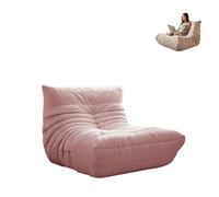 Togo Fireside - Silla de salón de gamuza suave, espuma premium, sofá de piso perezoso, puf esquinero, silla decorativa sin brazos marrón para sala de estar (rosa, 26 x 35 x 27 pulgadas)