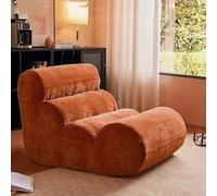 Togo Tumbona for Chimenea, sofá Esquinero, sofá de Piso Perezoso con compresión al vacío, Esponja de Alto Rebote y Tela Tejida Suave, puf sin comprimir de Alta Gama for Sala de Estar(Caramel)