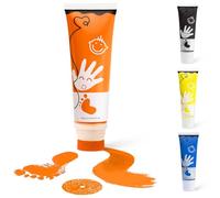 TOGOU2S - Kit de huella para beber, con accesorio de esponja, no tóxico y lavable, adecuado para la realización de huellas de manos y pies de bebés, manualidades familiares, regalo de Navidad, naranja
