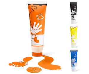 TOGOU2S - Kit de huella para beber, con accesorio de esponja, no tóxico y lavable, adecuado para la realización de huellas de manos y pies de bebés, manualidades familiares, regalo de Navidad, naranja