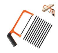 TogtherKings Sierra para metales, juego de mini sierra para metales con 10 cuchillas, sierra profesional junior para metal, plástico, corte de madera, sierra de mano pequeña con marco ajustable