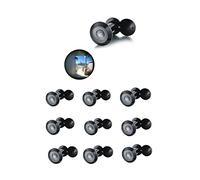 TOGU TG3016YG-BC Lente de vidrio HD de latón macizo con certificación UL, mirilla de 220 grados con cubierta de privacidad resistente para puertas de 1-3/8 a 2-1/6 pulgadas, acabado negro mate