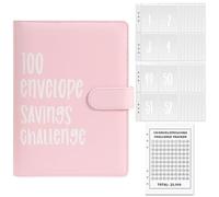 Toguma Libro de Desafío de Ahorro de Dinero de 100 Sobres, Ahorro Fácil a 5,050, Libro de Desafíos de Ahorro con Sobres Libro Planificador de Presupuesto Claramente Visible para Ahorrar Dinero (Rosa)