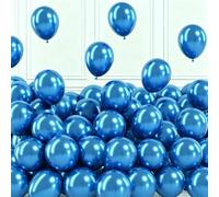 Togvu Globos azules metálicos, paquete de 50 globos pequeños de látex azul cromado de 5 pulgadas para graduación, jubilación, despedida de soltera, fiesta de cumpleaños, suministros de decoración