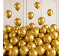 Togvu Globos dorados, paquete de 50 mini globos dorados metálicos de 5 | Globo de látex para fiesta de cumpleaños, graduación, boda, baby shower, jubilación, Año Nuevo, suministros de decoración