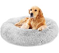 TOHDNC Cama para Gato Cama Perro, 60CM Redonda Felpa Relajante Camas de Gatos Perros con Antideslizante Lavable para Pequeños Medianos Perros y Gatos (Gris Claro)