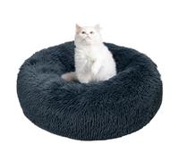 TOHDNC Cama Redonda para Gatos 50cm, Tranquila Cama Esponjosa Peluda Ansiológica Cómoda Cama De Mascotas Donuts Pañales De Fondo Antideslizantes Adecuados