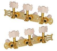 Toheitian 1 Par de Clavijas de Afinación Doradas para Guitarra Clásica, Clavijas de Afinación, Llaves Izquierda y Derecha, Perillas Profesionales de Metal para Guitarra.