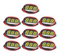 Toheitian 10 Piezas de Voltímetro Digital Micro LED de 0.28 Pulgadas DC 0-100V, Medidor Detector de Voltaje para Automóvil y Motocicleta, LED Amarillo.