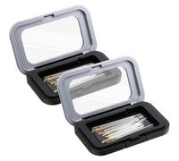 Toheitian 2 PCS Estuche Portátil para Agujas Magnéticas, Fuerte Estuche de Almacenamiento de Alfileres de Costura con Tapa Transparente para Manualidades de Acolchado y Alfileres Pequeños