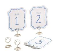 Toheitian 20 Piezas Números de Mesa Acuarela 1-20 con Soportes Dorados 4.25 X 5.5 Pulgadas Moderno para Recepciones de Restaurantes y Fiestas de Aniversario