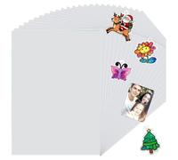 Toheitian 24 Pcs Hojas de Encogimiento Imprimibles A4 Papel Semitransparente para Impresora de Inyección de Tinta Plástico Encogible Imprimible para DIY de Niños C