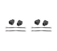 Toheitian 4 Piezas RJ11 Cable Telefónico Divisor 15 cm Cable 6P4C 2 Puertos Adaptador Divisor de Cable Telefónico