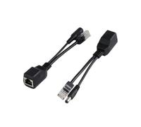 Toheitian Adaptador de Cable Divisor PoE Pasivo de 12V RJ45, Inyector de Energía, Kit de Conector Combinador para Cámara IP, Router y Red Ap