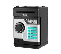 Toheitian Alcancía Electrónica Cajero Automático Contraseña Caja Fuerte Huella Digital Inteligente Banca Automática Regalo para Niños Negro