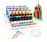 Toheitian Caja de Almacenamiento de Pintura Acrílica 6 con Soporte para Pinceles, Caja de Almacenamiento de de Pintura para Organizador de Almacenamiento de Pintura Artesanal