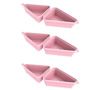 Toheitian Caja Triangular de Silicona para Tartas, 3 Unidades, para Crepes, Sándwiches, Reutilizable, para Repostería y Repostería, Color Rosa.