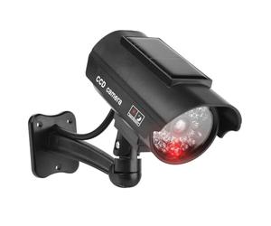Toheitian Cámara de Seguridad CCTV Falsa, Resistente A la Intemperie, con Luz LED Roja Intermitente, para Uso en Interiores o Exteriores.