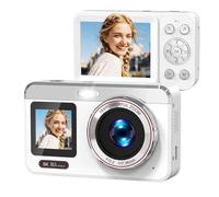 Toheitian Cámara Digital 5K, Cámara de Vlogging con Doble Pantalla de 80 MP y Enfoque Automático, Cámara Compacta con Zoom de 18X para Fotografía de Adolescentes y Adultos